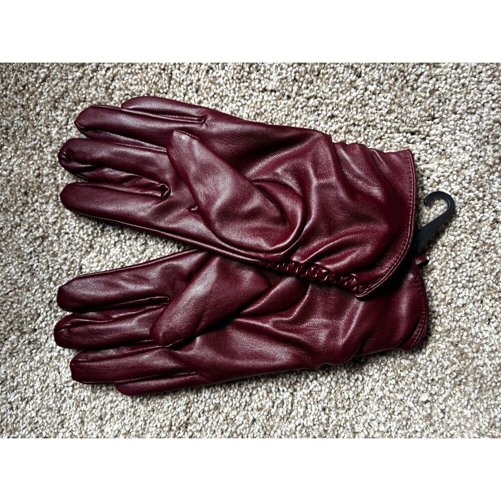 Red Pleather Gloves NWT